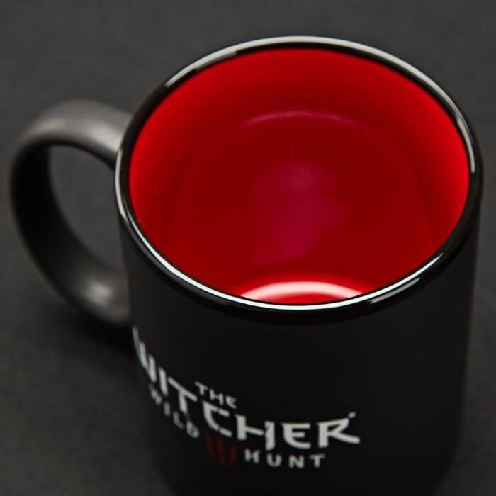 Кружка The Witcher 3 White Wolf Black/Red Ceramic Mug Чашка 325 ml
