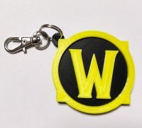 Брелок World of Warcraft Logo Keychain Варкрафт ABS пластик 6 см. 