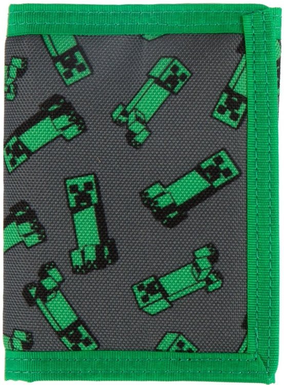 Кошелёк JINX Minecraft Creeper Crowd Tri Fold Wallet Green 