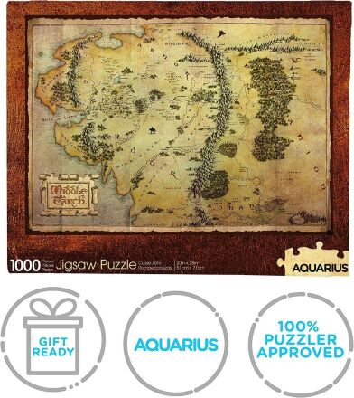 Пазл Lord of the Rings AQUARIUS Hobbit Middle Earth Map Puzzle Володар кілець Мапа Середземя 1000 шт.