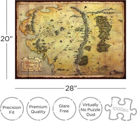 Пазл Lord of the Rings AQUARIUS Hobbit Middle Earth Map Puzzle Володар кілець Мапа Середземя 1000 шт.