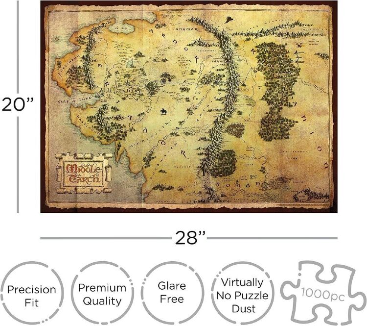 Пазл Lord of the Rings AQUARIUS Hobbit Middle Earth Map Puzzle Властелин колец Карта Средиземья 1000 шт.