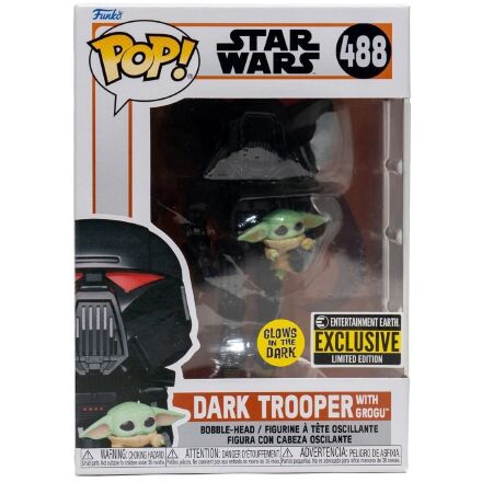 Фігурка Funko Star Wars Mandalorian Dark Trooper with Grogu фанко 488 Exclusive