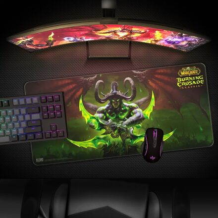 Килимок ігрова поверхня Blizzard World Of Warcraft Gaming Desk Mat Burning Crusade Illidan XL Іллідан (90*42 cm)