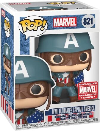 Фігурка Funko Marvel WWII Ultimate Captain America фанко Капітан Америка (CC Exclusive) 821