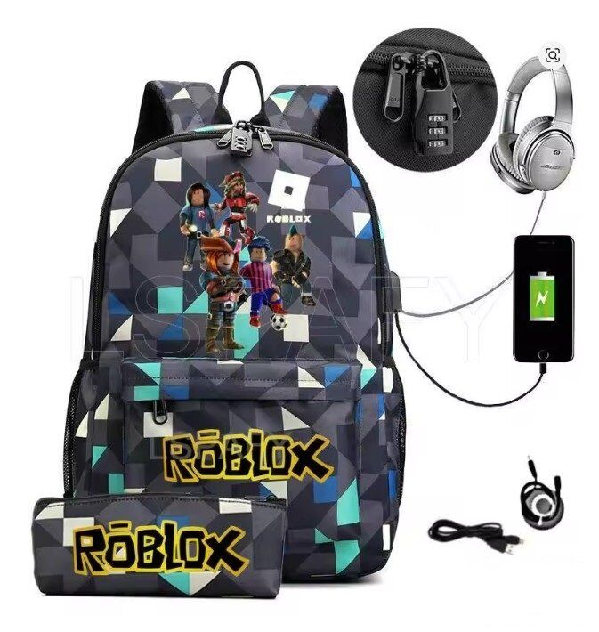 Рюкзак Роблокс Roblox USB Charge School Kids Backpack 48 х 30 х 18 см.