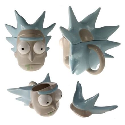 Чашка Рік і Морті з кришкою - Rick Face 3D Sculpted Mug 20 Oz