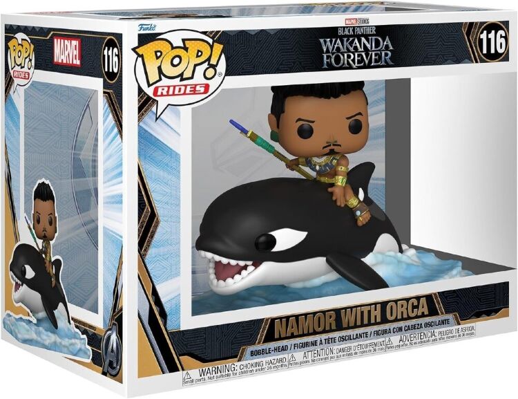 Фигурка Funko Marvel Black Panther Wakanda Forever Namor with Orca Фанко Чёрная пантера Нэмор с косаткой 116