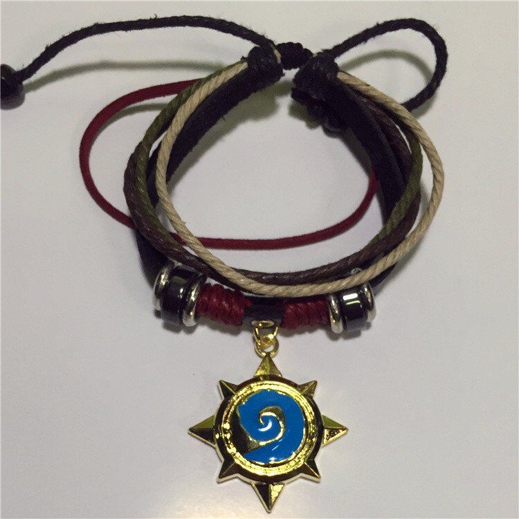 Браслет - World of Warcraft Hearthstone (кожа + метал)