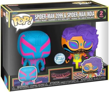 Фігурка Funko Marvel Spider-Man 2099 & Spider-Man India (Black Light) 2-Pack Людина Павук Фанко