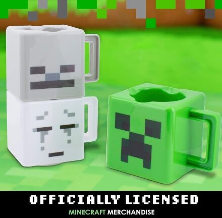 Набір 3 чашок Minecraft Stacking Coffee Mugs Creeper Skeleton and Ghast кружки Майнкрафт 250 мл