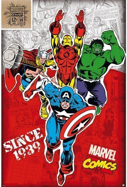 Постер Abystyle Marvel "Heroes 1939" Poster Марвел Герої 1939 плакат 91*61 см
