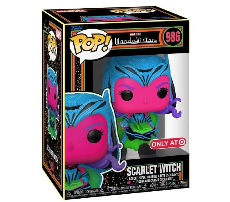 Фігурка Funko Marvel WandaVision Scarlet Witch BLACK LIGHT Фанко Ванда AT Exclusive 986