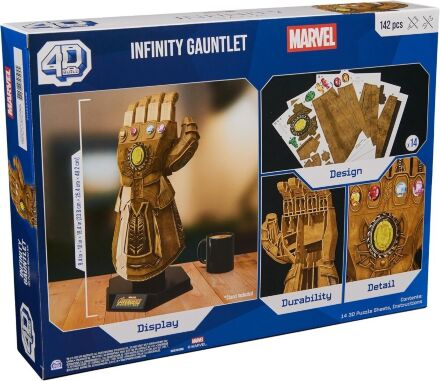 Пазл 4D Build Marvel Infinity Gauntlet puzzle 3D картон Рукавичка нескінченності 142 шт.