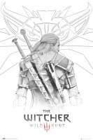 Постер Ведьмак The Witcher Geralt Sketch Maxi Poster плакат 91*61 см