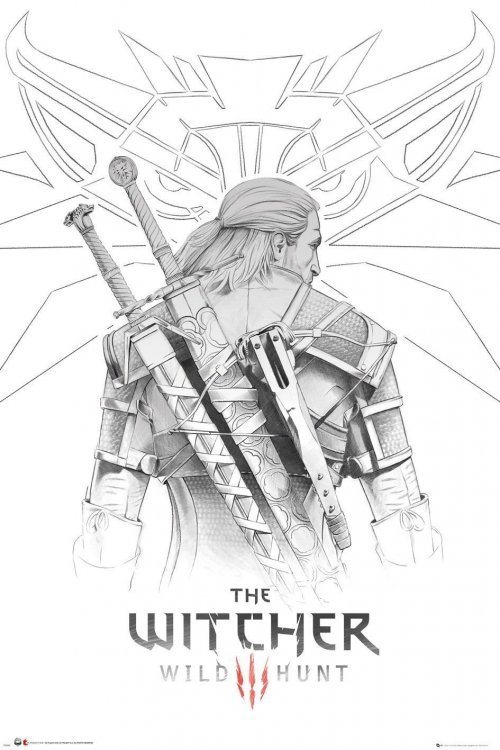 Постер Відьмак The Witcher Geralt Sketch Maxi Poster плакат 90*60 см 