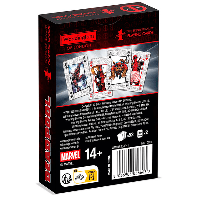 Игральные карты Марвел Marvel Deadpool Playing Cards Game Waddingtons Number 1