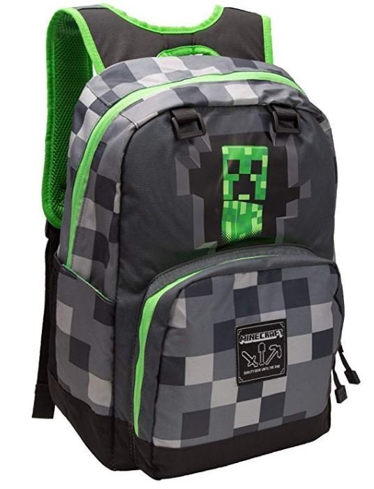 Рюкзак майнкрафт - Minecraft Creepy Creeper Kids Backpack (Dark Grey, 17 ") School 