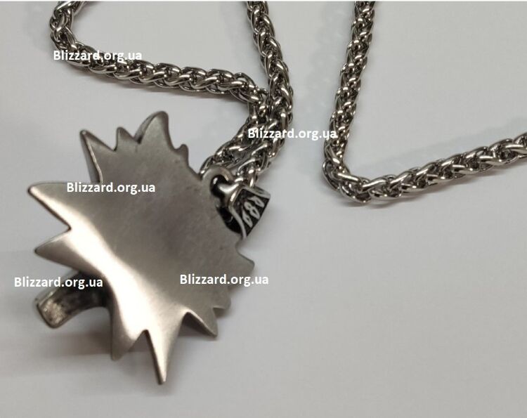 Кулон Геральта медальон 3D Ведьмак (The Witcher) с нержавеющей стали сплошной + мешочек