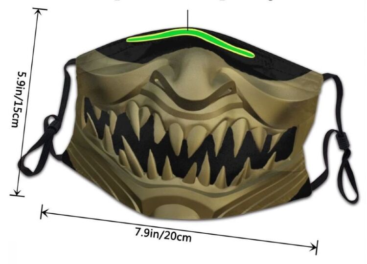 Маска защитная для лица Mortal Kombat Scorpion №4 + 2 угольных фильтра 