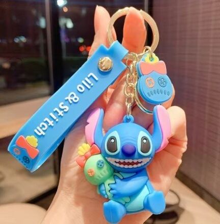 Брелок підвіска на рюкзак Stitch Blue Стич 3D Keychain Backpack 2