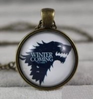 Медальйон Game of Thrones Stark Wolf (метал + скло)