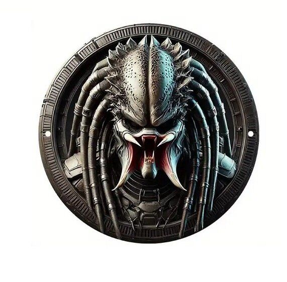 Табличка металлическая алюминиевая 2D Unmasked Predator Хищник 20 см.