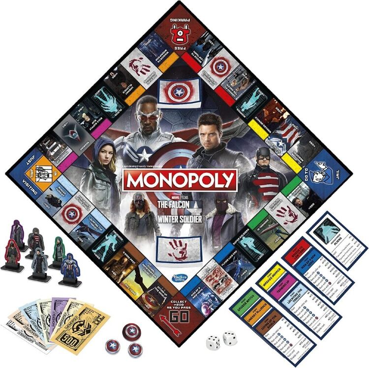 Монополия настольная игра Monopoly Marvel - The Falcon and The Winter Soldier Edition Board Game